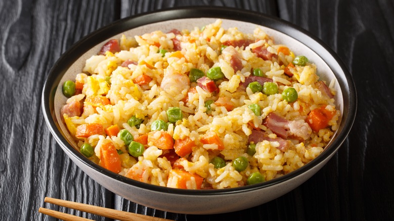 Yangzhou fried rice in bowl