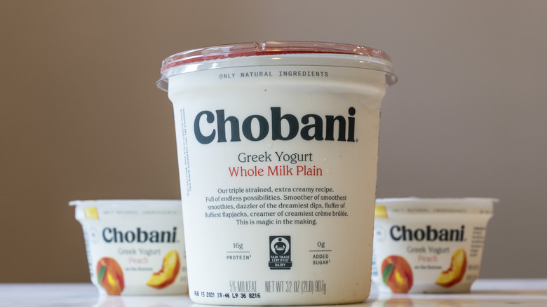 Chobani Greek yogurt in different flavors