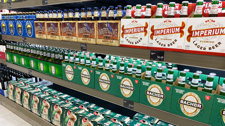Display of craft beer at an Aldi grocery store