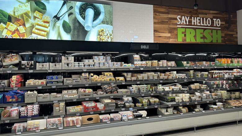 Fresh cheese and dairy section at an Aldi grocery store