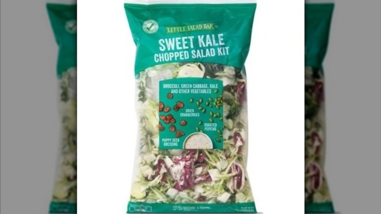 a bag of Little Salad Bar Sweet Kale Chop Salad against a white background.