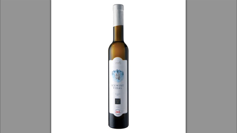 a bottle of Icewine Vidal against a white background