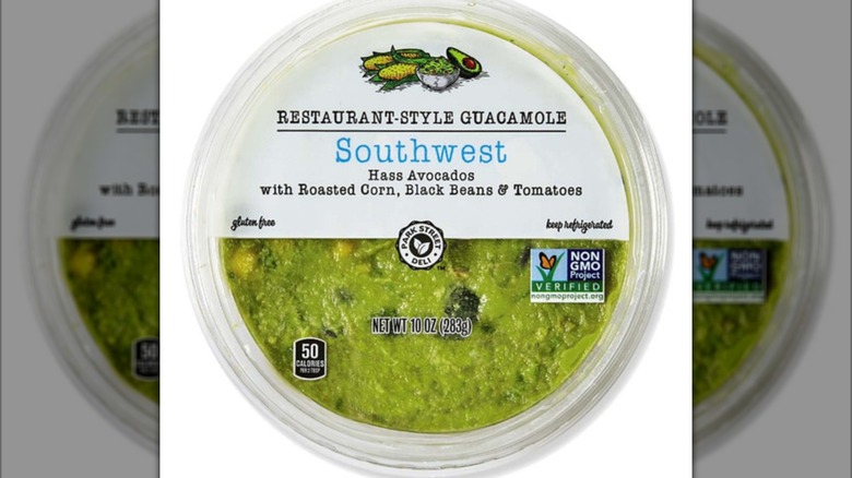 top view of Park Street Deli Southwest gaucamole in its container.