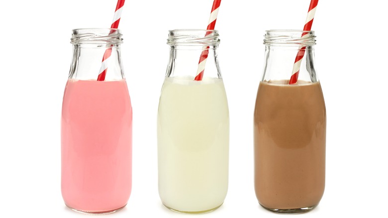 Three milkshake bottles