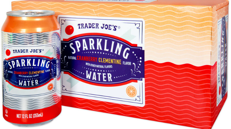 One can and one box of Trader Joe's cranberry clementine sparkling water