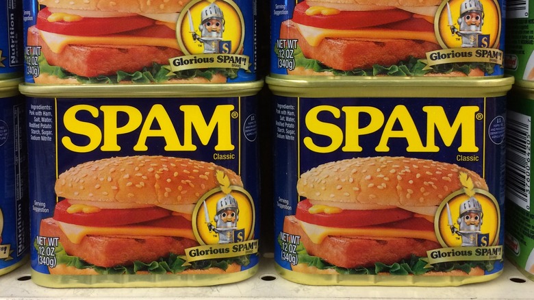 cans of spam stacked