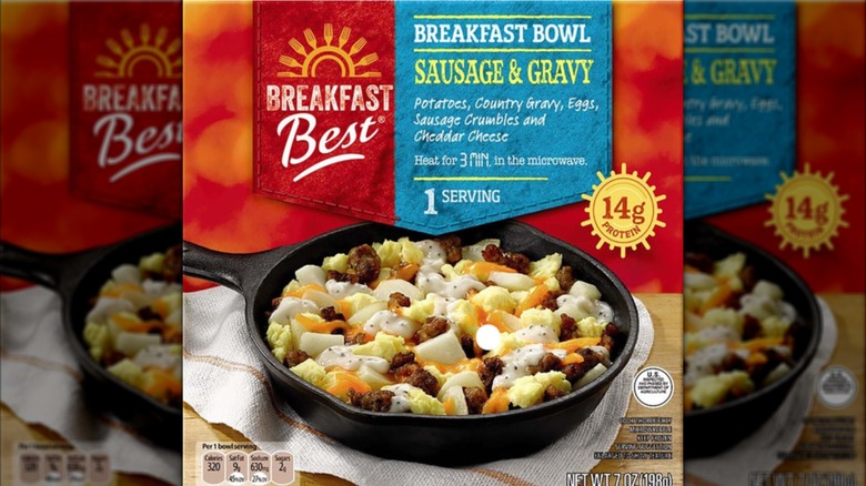 A box of Breakfast Best Sausage & Gravy Breakfast Bowl