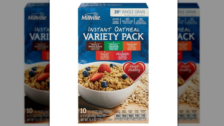Millville Instant Oatmeal Variety Pack against a white background