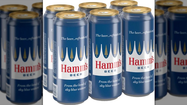 A six-pack of Hamm's beer