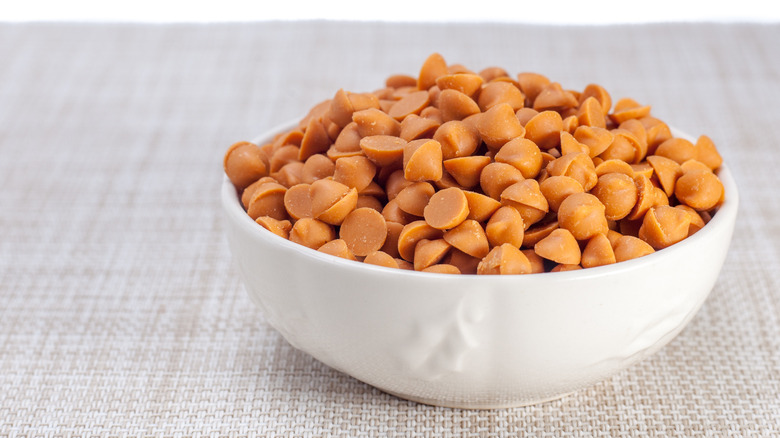butterscotch chips in bowl