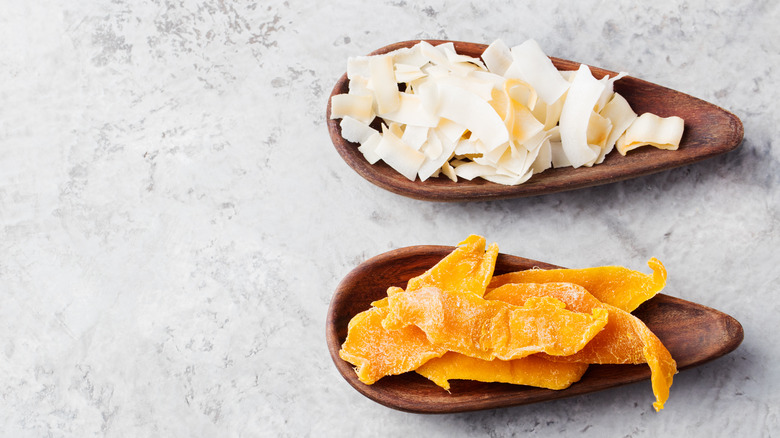 coconut and dried mango