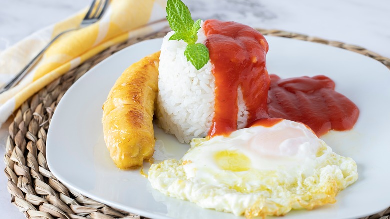 Cuban style rice with banana