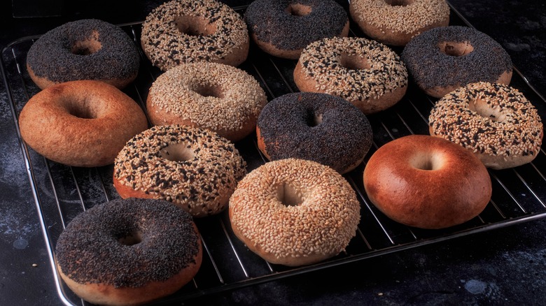 tray of assorted bagels