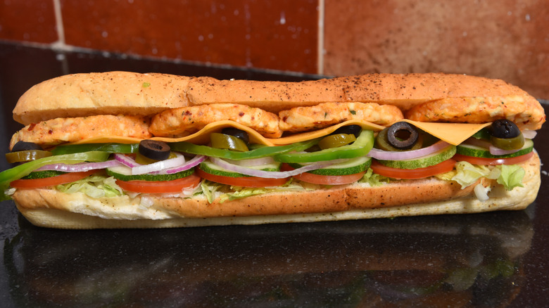 A footlong vegetarian sub from Subway