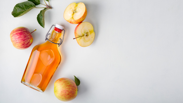 Apple cider vinegar in bottle