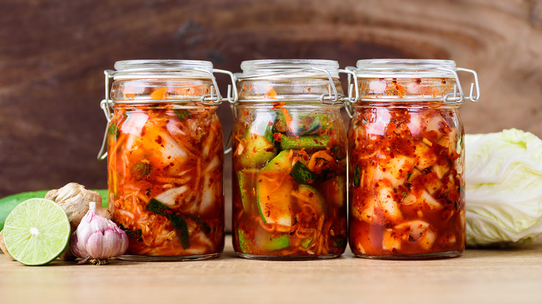 Jars of kimchi