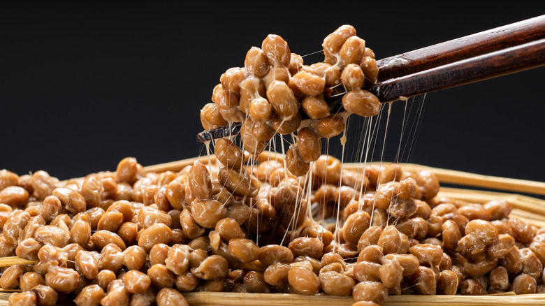 Natto with chopsticks