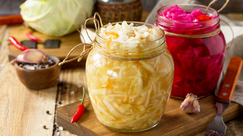 Sauerkraut in jar