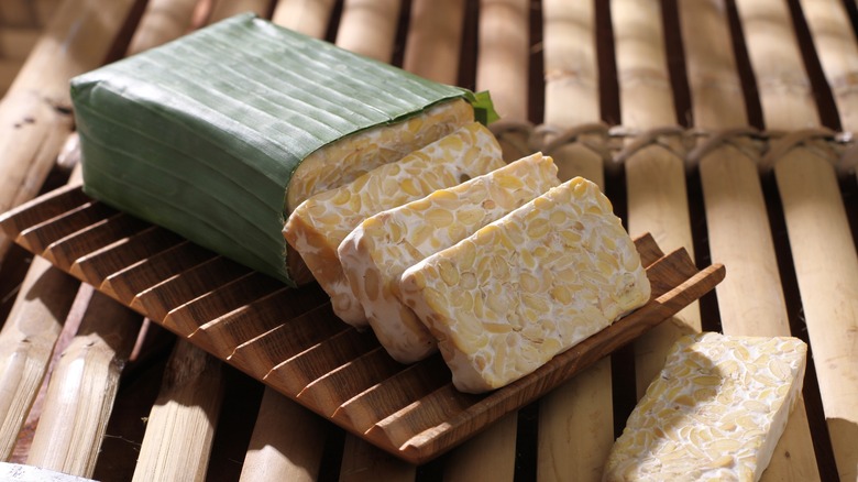 Slices of tempeh