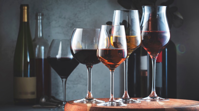 Assorted glasses of wine