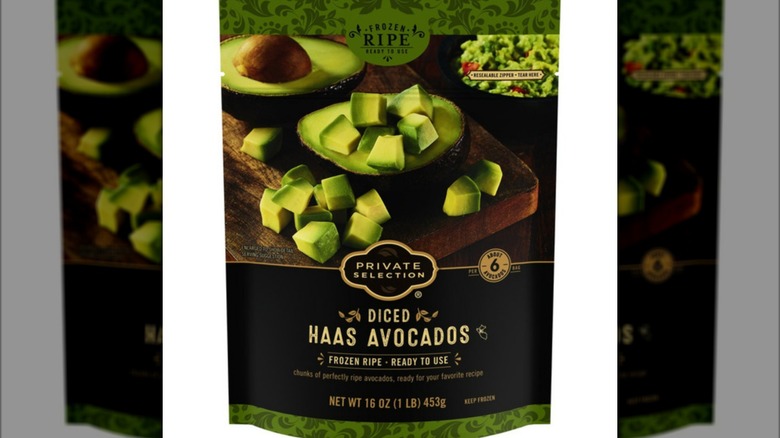 A package of Private Selection Diced Haas Avocados.