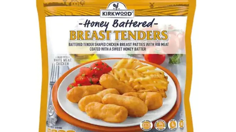 A package of Kirkwood Honey Battered Breast Tenders.