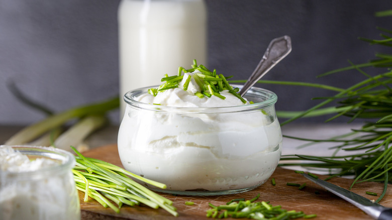 Bowl of sour cream