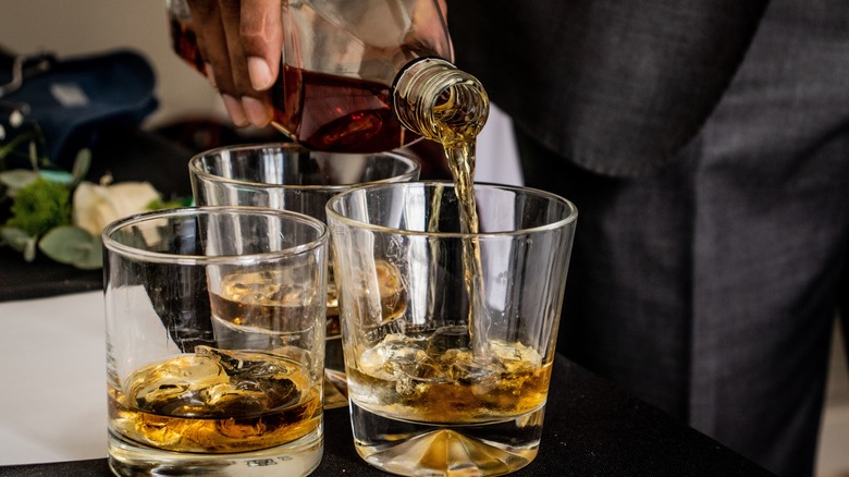 whiskey is poured