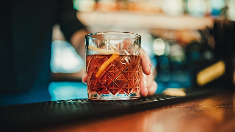 a Negroni on the bar