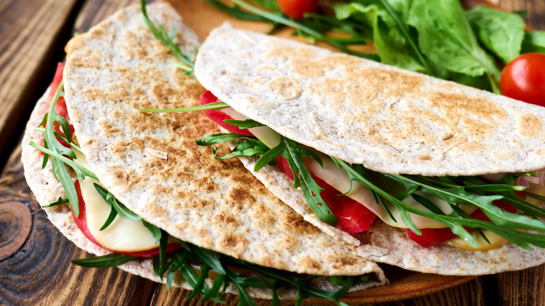 Two Piadina Romagnola sandwiches
