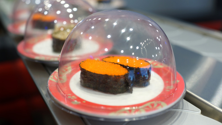 Sushi on conveyer belt