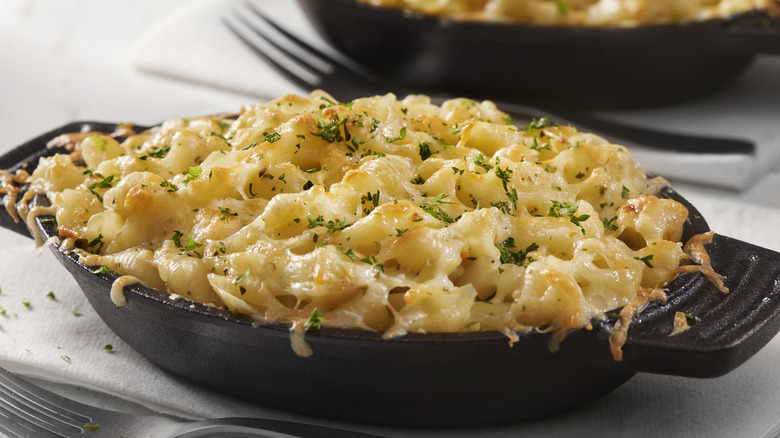 Homemade mac and cheese with breadcrumbs