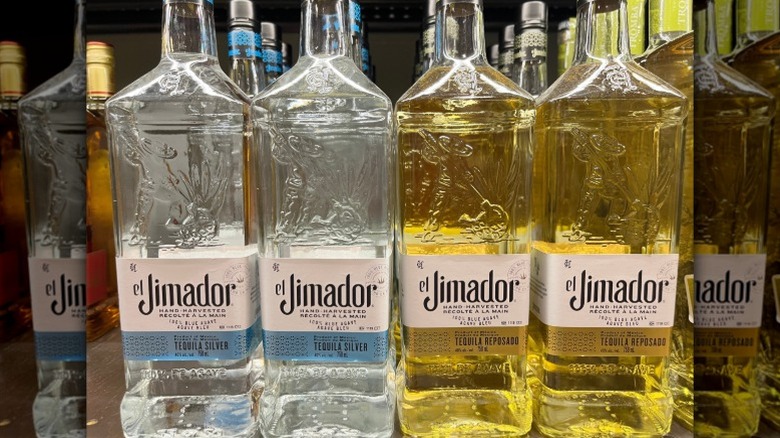 Bottles of El Jimador Silver and Reposado Tequila on a shelf