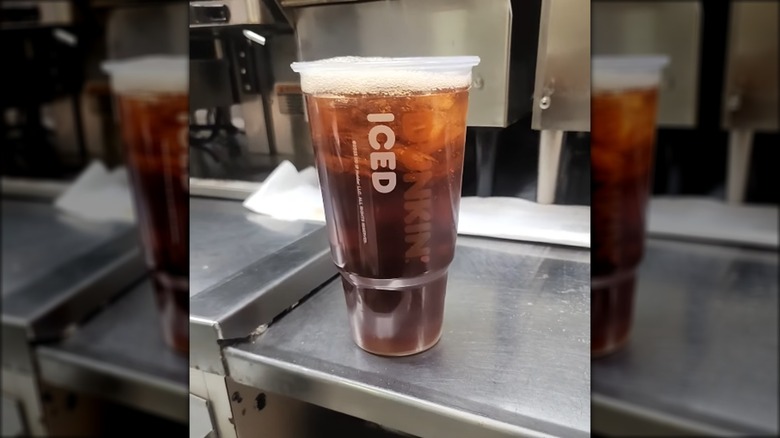 A blueberry iced tea from Dunkin'