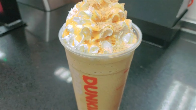 A churro frozen coffee from Dunkin'