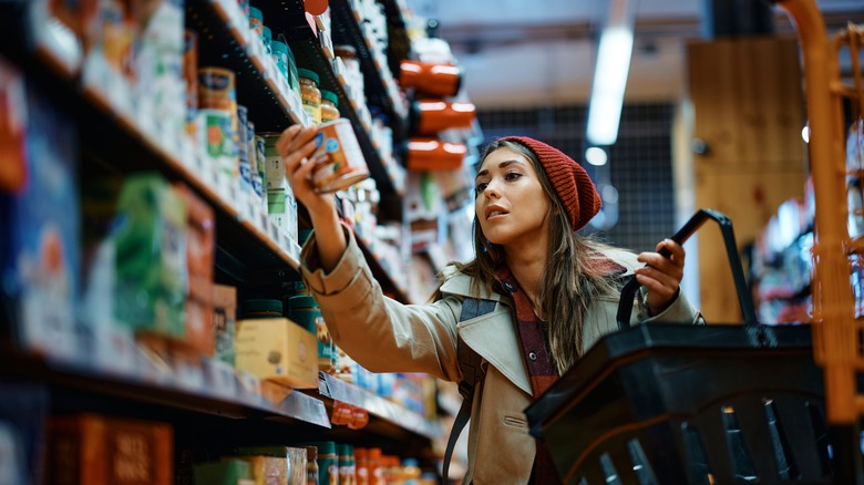 canned food shopping