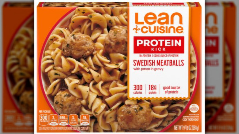 Box of Lean Cuisine Swedish Meatballs frozen meal