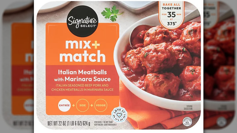 Box of Signature Select Italian Meatballs frozen meal
