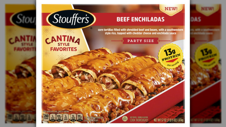Box of Stouffer's Beef Enchiladas frozen meal