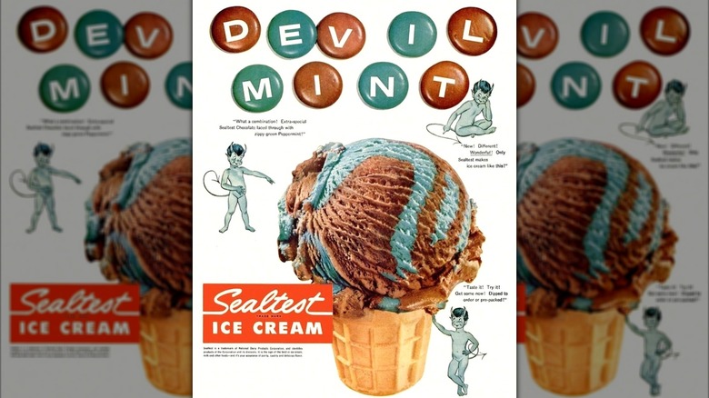 A vintage ad for Sealtest Devil Mint Ice Cream