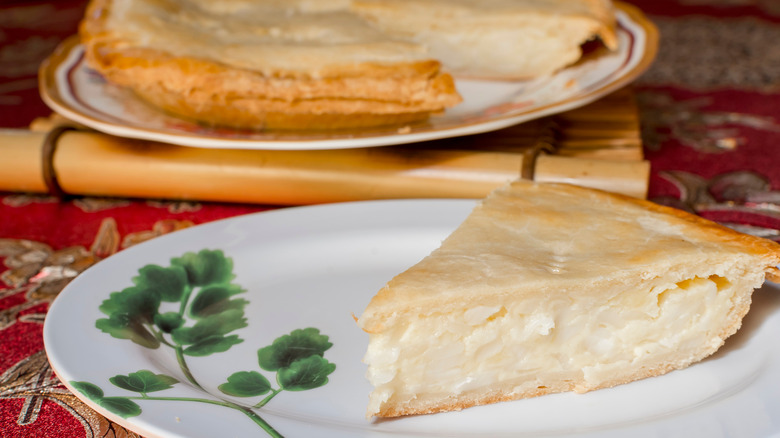 Buko pie with cut slice