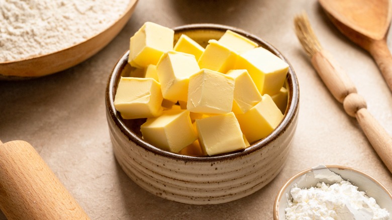 Cubes of butter