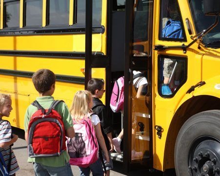 Boarding the school bus