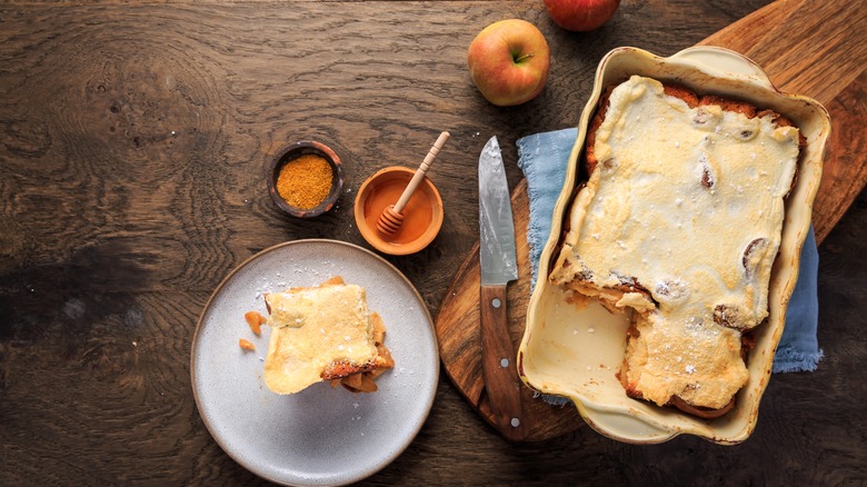 baked casserole with icing