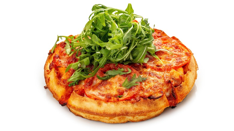 herb and cheese waffle pizza