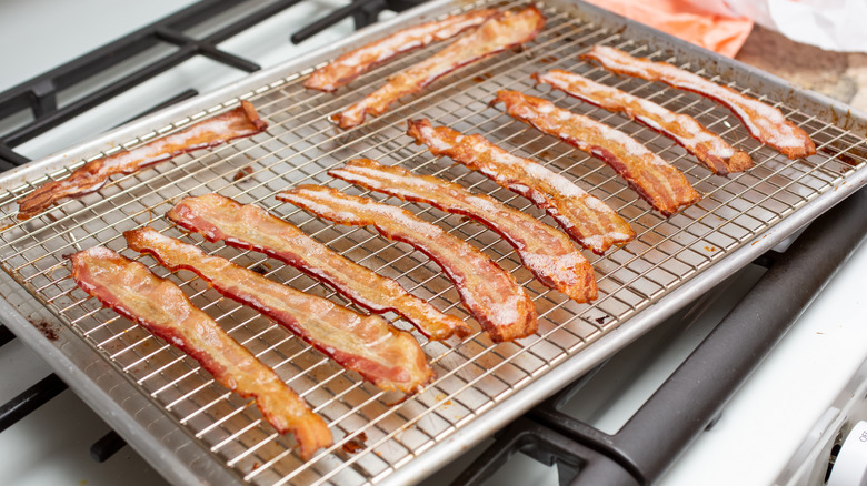 Bacon on wire rack