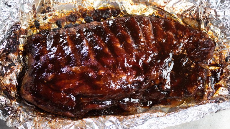 Ribs in tin foil