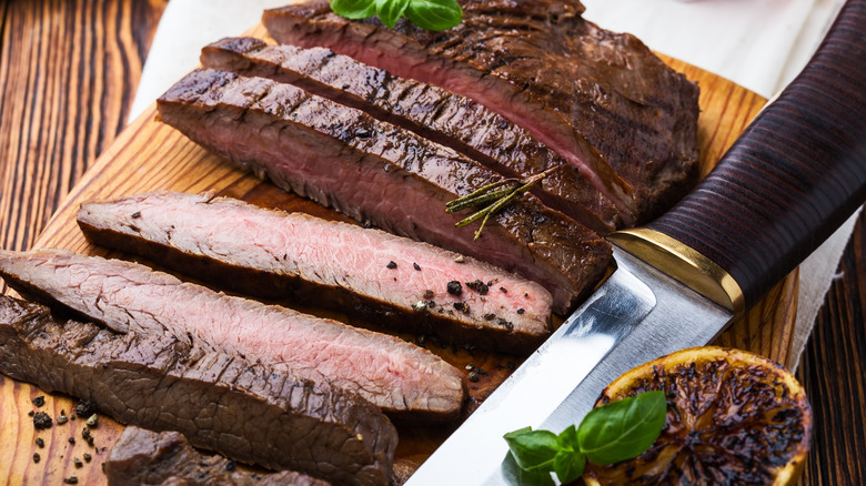 steak on cutting board
