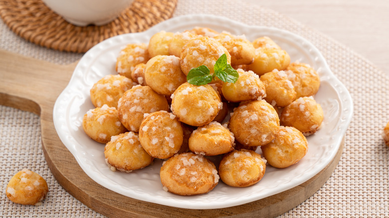 pearl sugar cookies on plate
