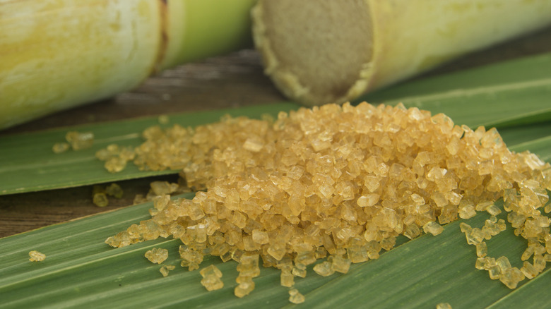 pile of turbinado sugar